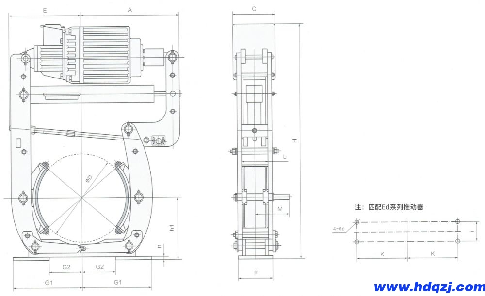 YW-L電力液壓鼓式制動器外形尺寸圖.jpg