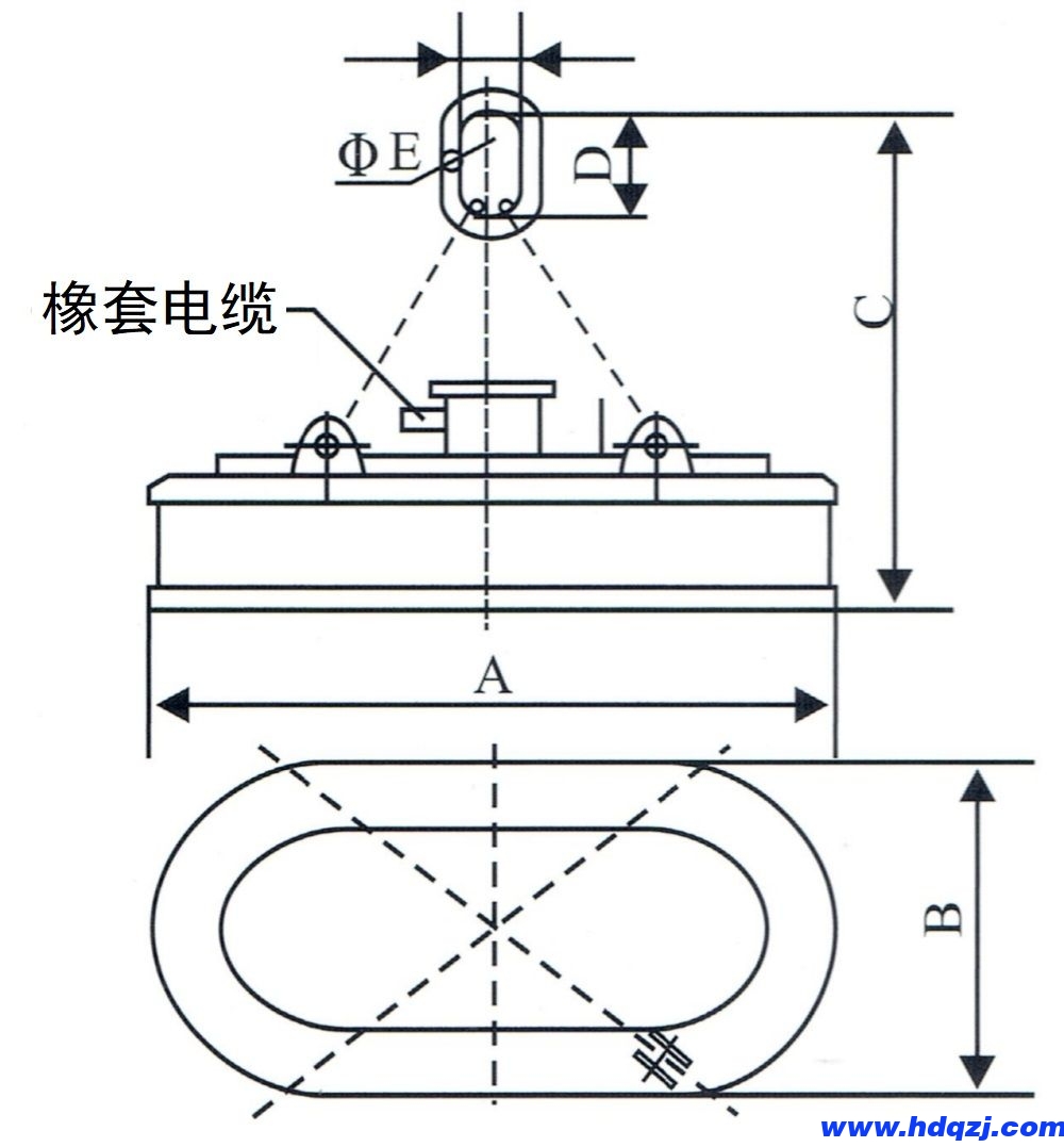 MW61系列橢圓形電磁吸盤(pán)外形尺寸圖.jpg