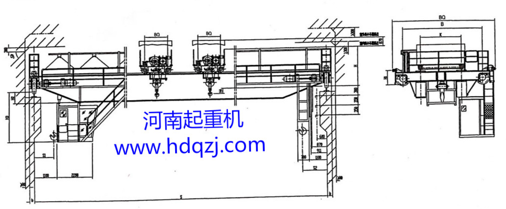 QE型雙小車橋式起重機(jī)圖紙